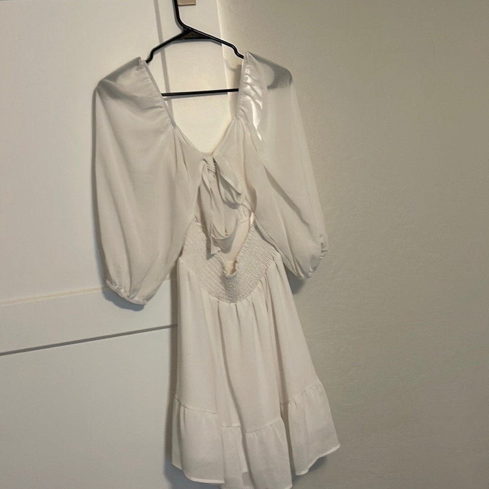 White backless dress